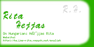 rita hejjas business card